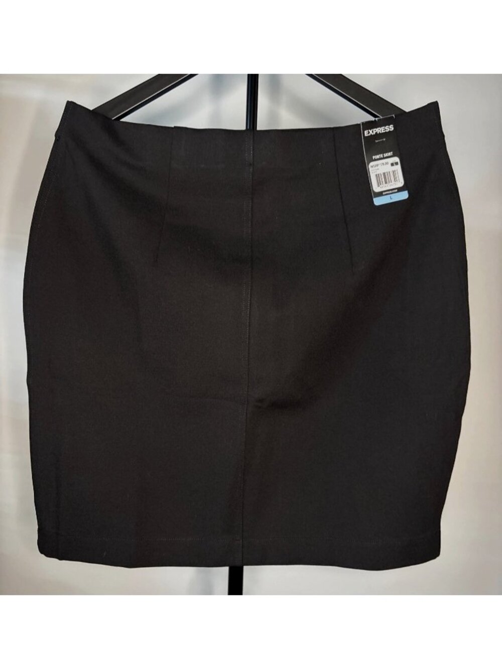 Express Womens Black Ponte Pencil Tailored Stretchy PullOn Seamless Skirt Size L - Picture 2 of 10